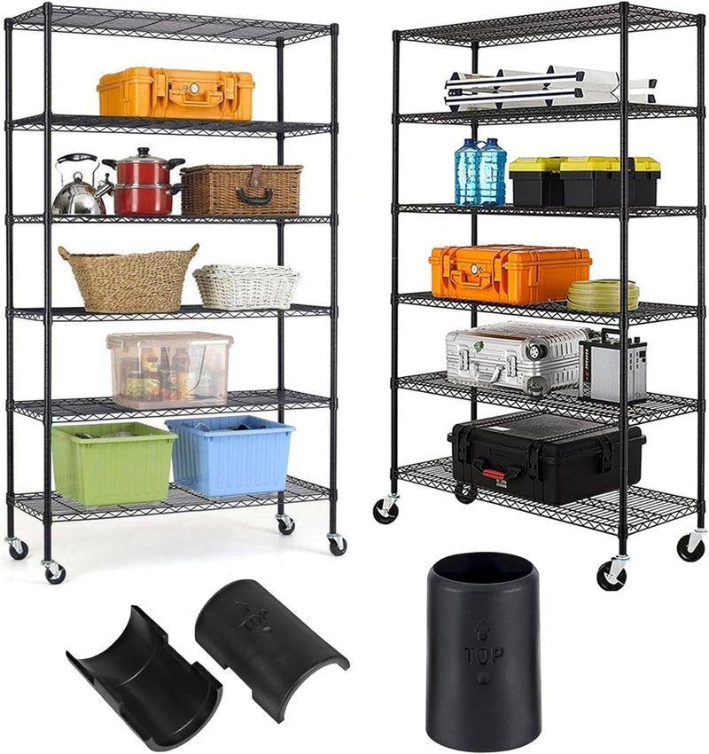 Sevici 50 Pack Wire Shelf Clips Wire Shelf Locking Clips for 1 in. Posts 25 Pairs of Black Shelf Sleeves, Replacement Plastic Accessory Parts for Wire Shelving Systems - Image 5
